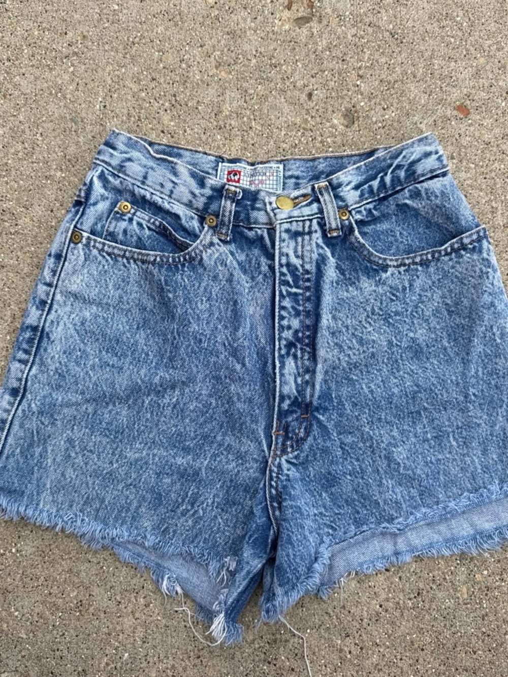 Vintage Limited Express High-Waist Acid Wash Denim Shorts - Light Blue